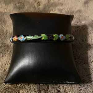 Floral Enamel Bangle Bracelet